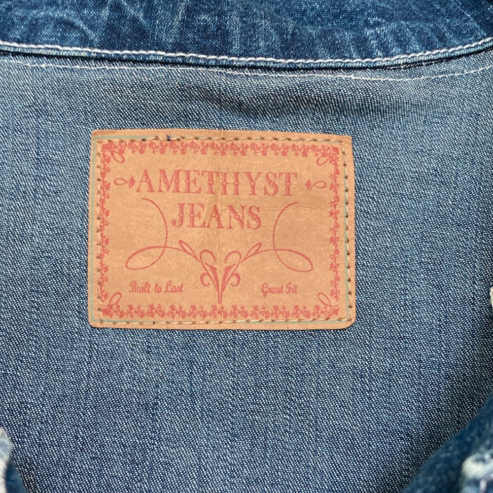 Amethyst Jeans Jean Jacket Vest Ladies Sz 2X - Picture 2 of 7